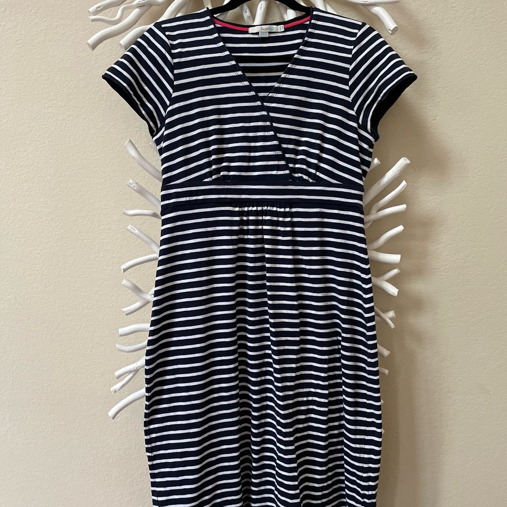 Boden navy blue and white striped dress - Picture 1 of 6